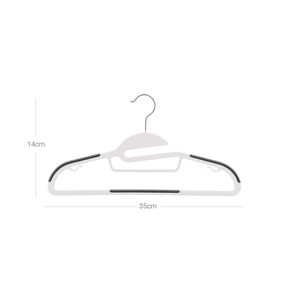 Coat Hangers – Plastic – Grey – 20 Pack, Thin Space Saving Design with Non-Slip Grip and 360° Rotating Hook