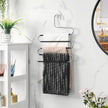 Pants Hangers – Metal – Silver and Black – Space-Saving Non-Slip 5-Tier Design