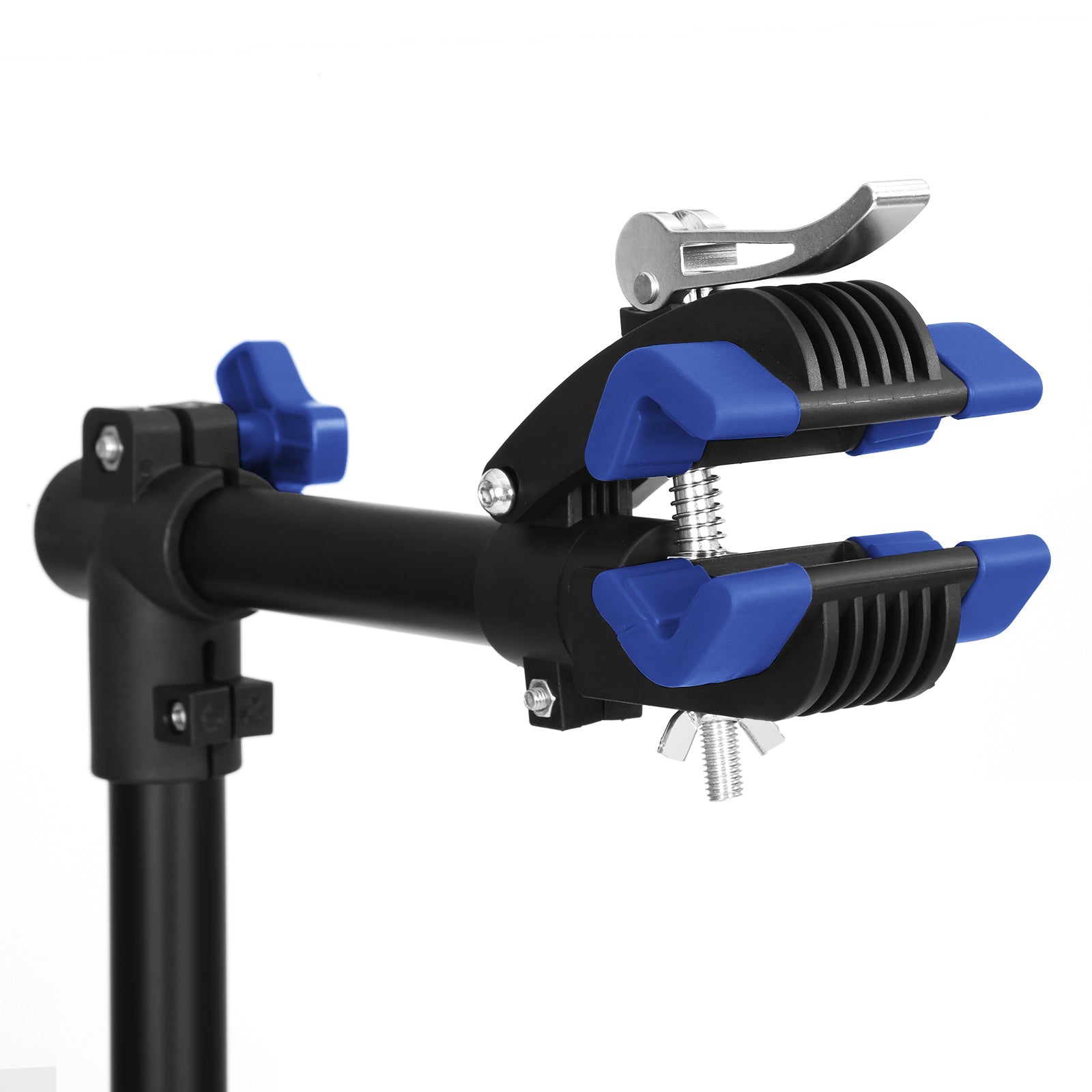 Bicycle Repair Stand – Metal – Black and Blue – Lightweight with Quick Release and Tool Tray