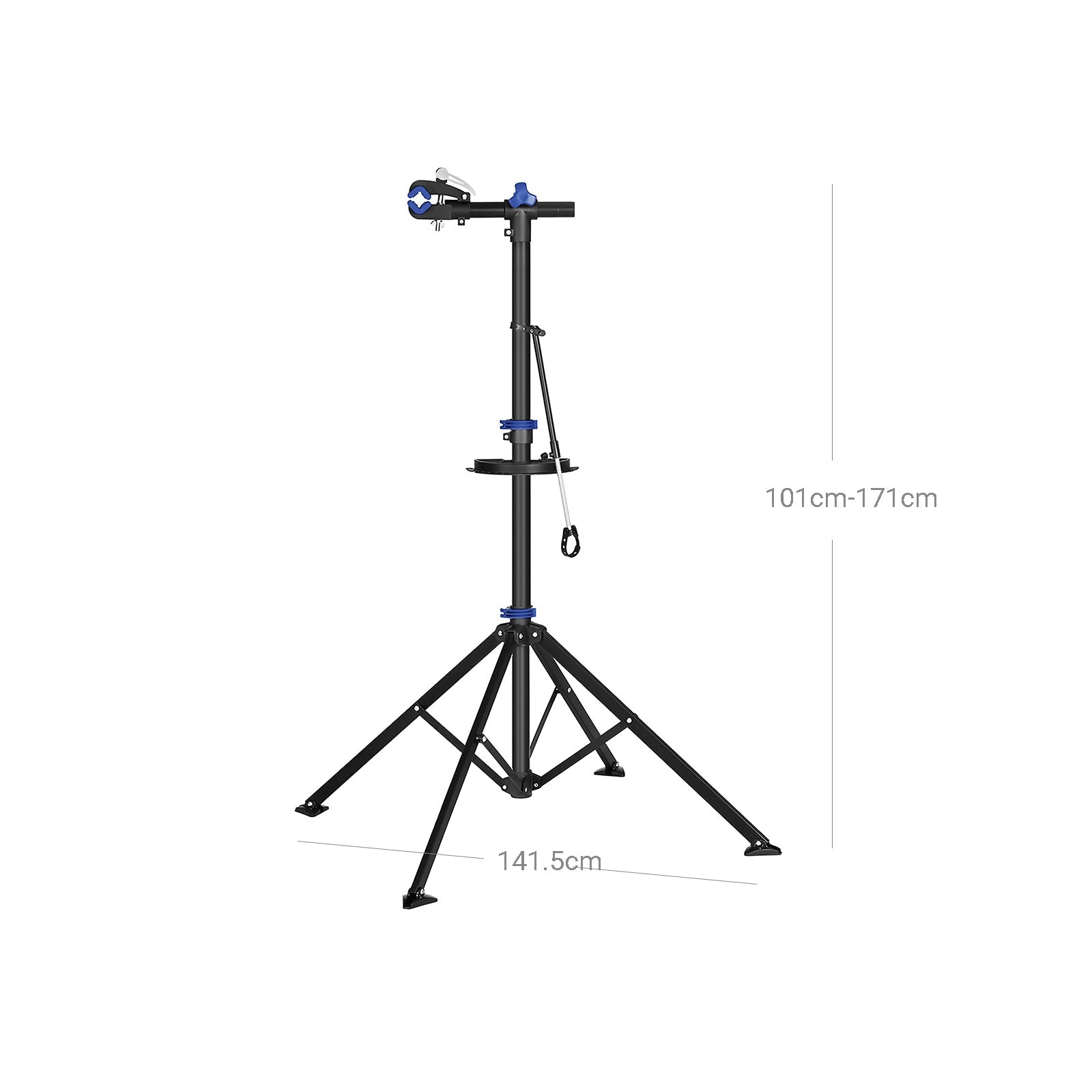 Bicycle Repair Stand – Metal – Black and Blue – Lightweight with Quick Release and Tool Tray