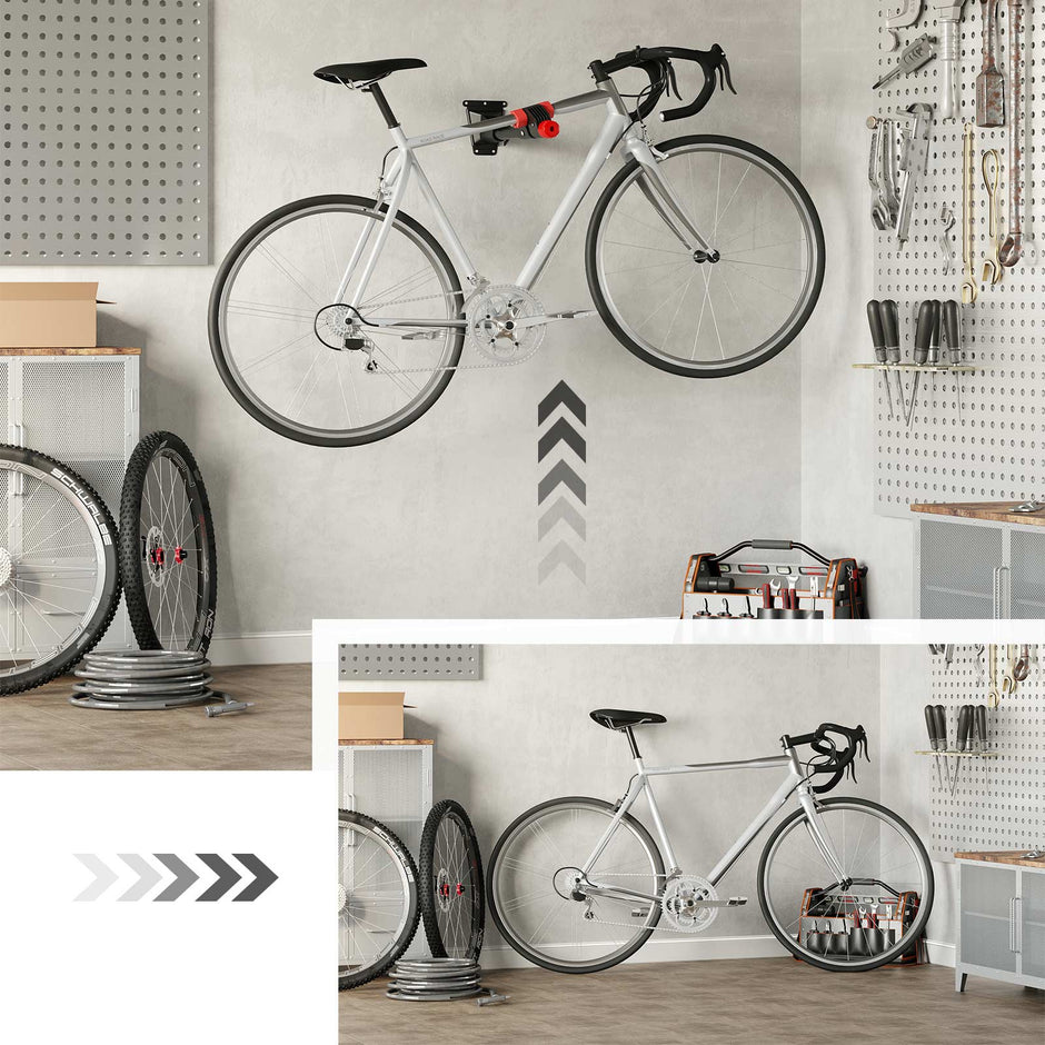 Wall-Mounted Bike Repair Stand – Heavy-Duty Steel – Black – 360-Degree Rotation, Removable Rack, Includes 2 Brackets
