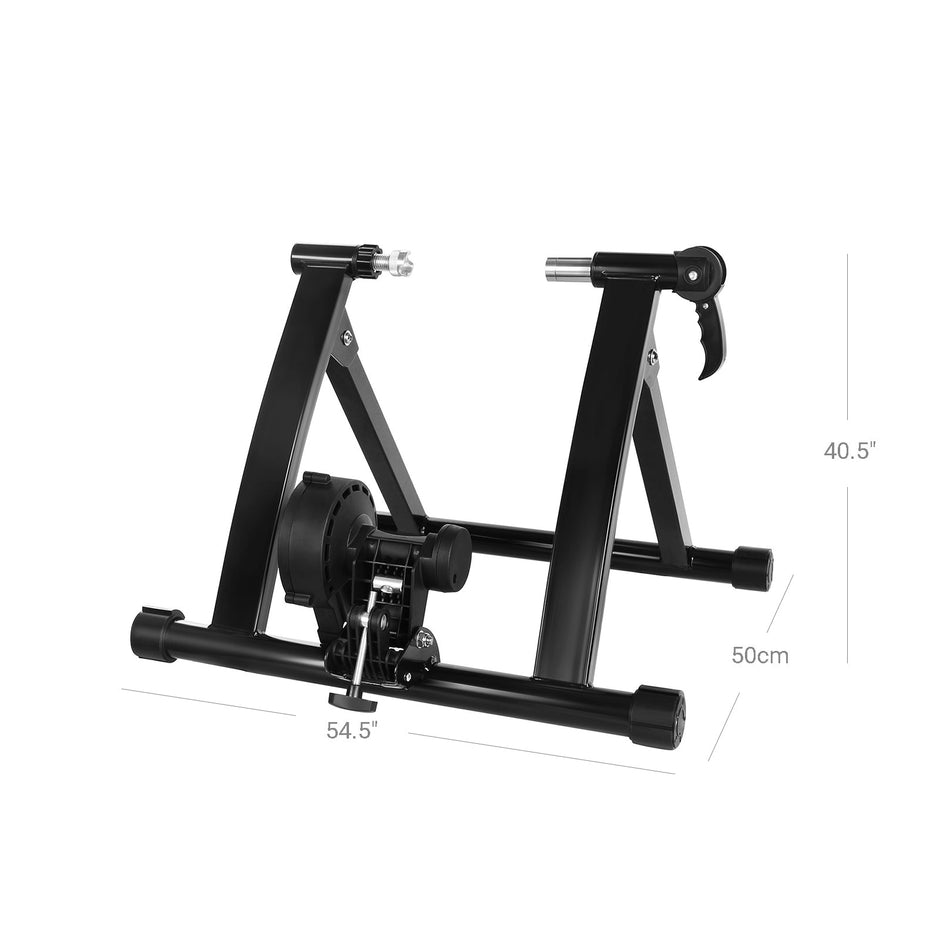 Indoor Bike Trainer Stand – Magnetic – Black – Noise Reduction Feature with Quick-Release Handle
