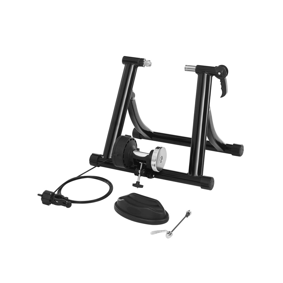 Adjustable Bike Trainer Stand – Magnetic – Black – Noise Reduction with Foldable Design