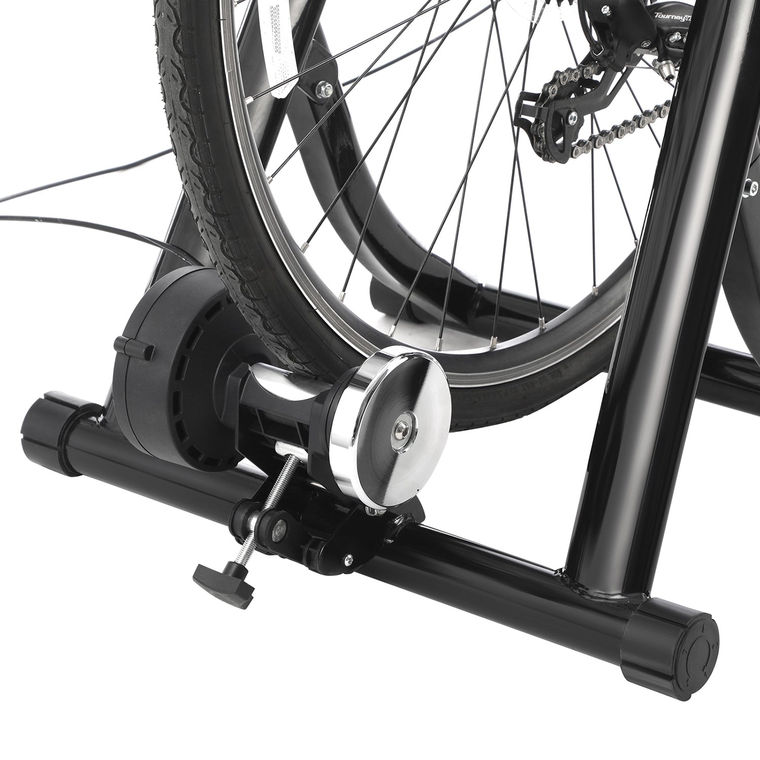 Adjustable Bike Trainer Stand – Magnetic – Black – Noise Reduction with Foldable Design