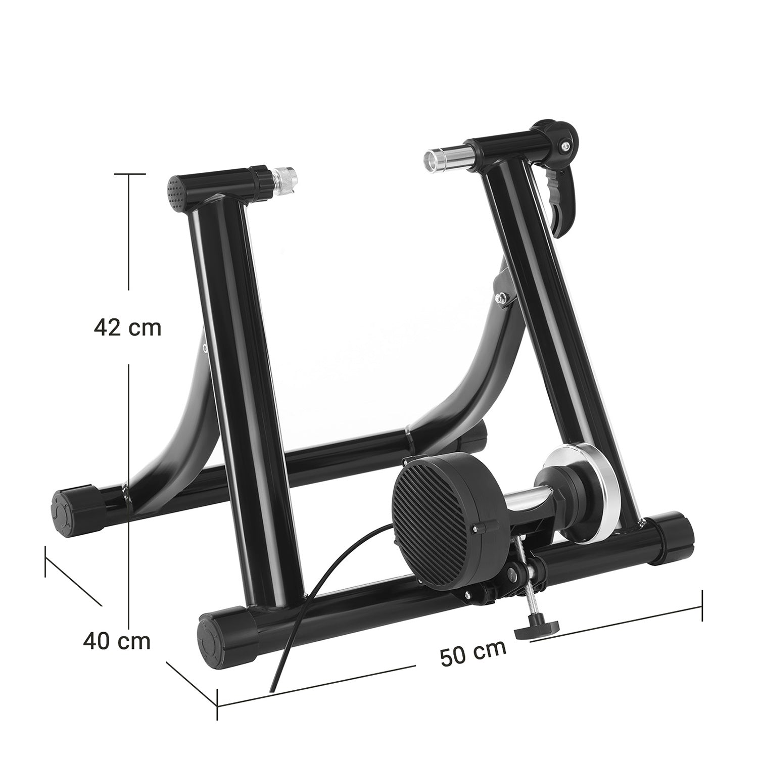 Adjustable Bike Trainer Stand – Magnetic – Black – Noise Reduction with Foldable Design