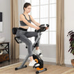 Foldable Exercise Bike – Steel – Orange and Grey – Backrest, Pulse Sensor, Phone Holder, 8 Magnetic Resistance Levels