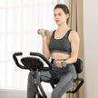 Foldable Exercise Bike – Steel – Orange and Grey – Backrest, Pulse Sensor, Phone Holder, 8 Magnetic Resistance Levels