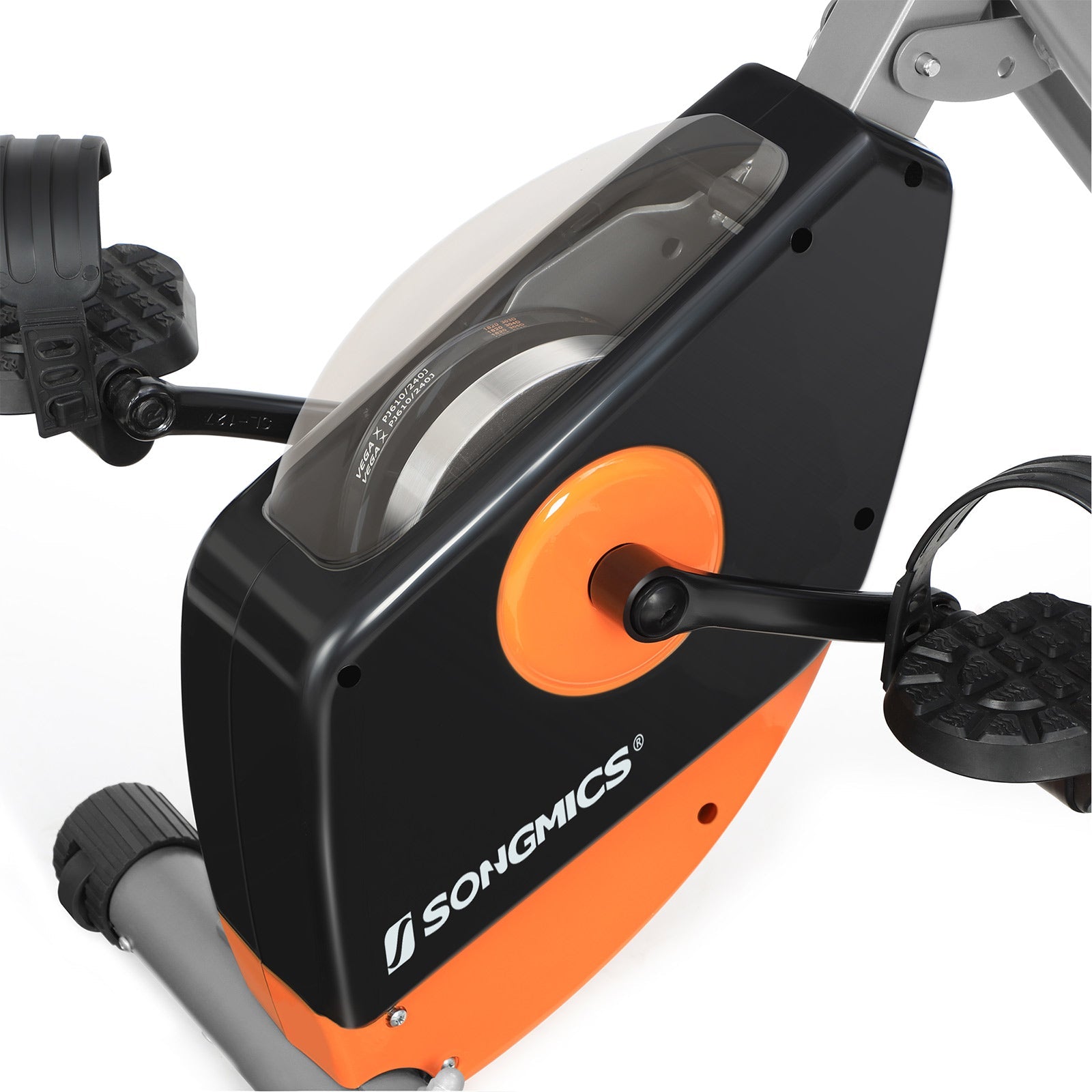 Foldable Exercise Bike – Steel – Orange and Grey – Backrest, Pulse Sensor, Phone Holder, 8 Magnetic Resistance Levels