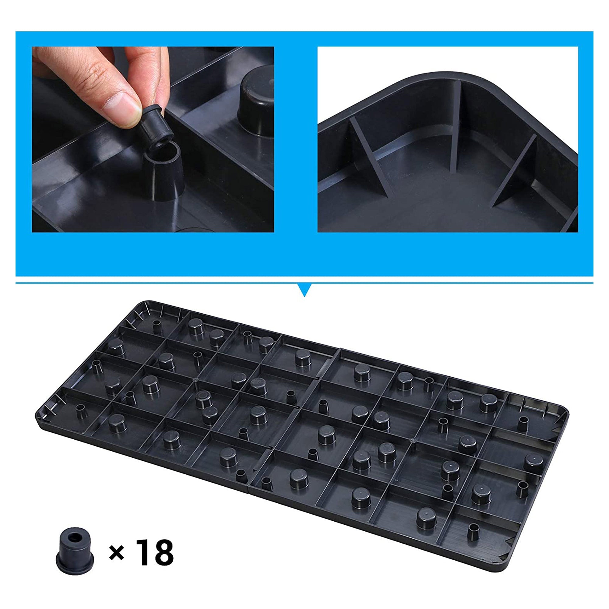 Push-Up Board – Plastic – Black – 14-in-1 Color-Coded Portable Fitness Tool
