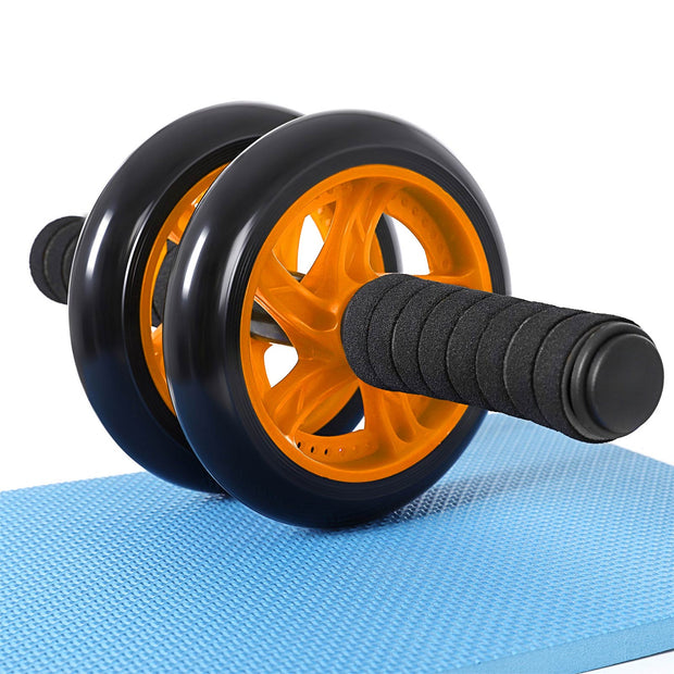 Abdominal Roller – Foam – Red – Comfortable Non-Slip Handles with Extra Thick Knee Pad Mat