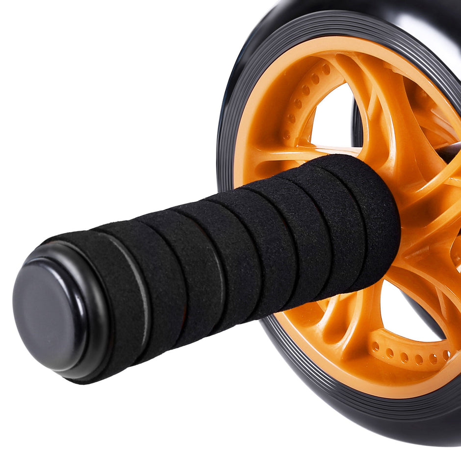 Abdominal Roller – Foam – Red – Comfortable Non-Slip Handles with Extra Thick Knee Pad Mat