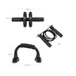 3-In-1 Home Gym Equipment Set – Durable Materials – Black – Includes Ab Roller, Push-Up Bar, Skipping Rope, and Knee Pad for Full Body Workout