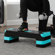 Step Platform – Plastic – Black and Grey – Height-Adjustable with Resistance Band