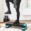 Aerobic Step Platform – Plastic – Blue – Height-Adjustable with Resistance Band