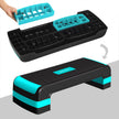 Aerobic Step Platform – Plastic – Blue – Height-Adjustable with Resistance Band