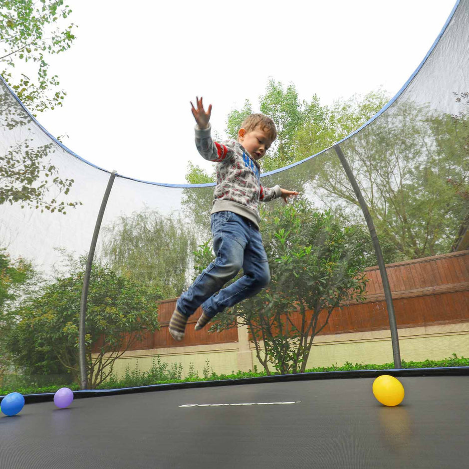 Trampoline Safety Net – Mesh – Black – Fits 10 ft Round Trampolines with 8 Straight Poles