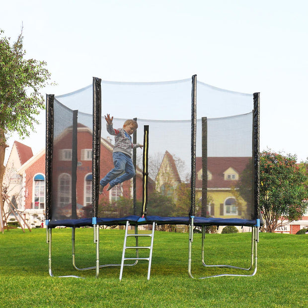 Trampoline Safety Net – Mesh – Black – For 12 ft Round Trampoline with 8 Straight Poles