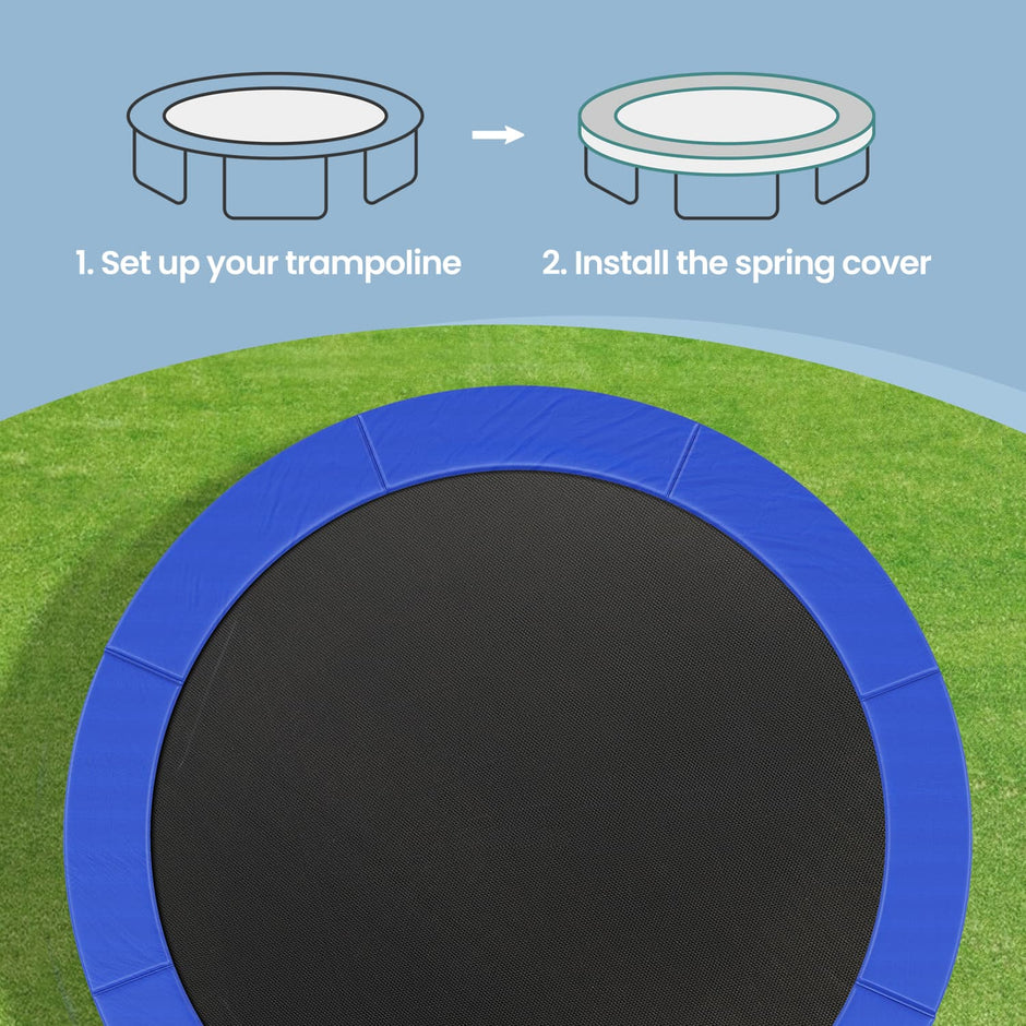 Trampoline Safety Pad – Heavy-Duty – Green – 10 ft Replacement Spring Cover with Edge Protection