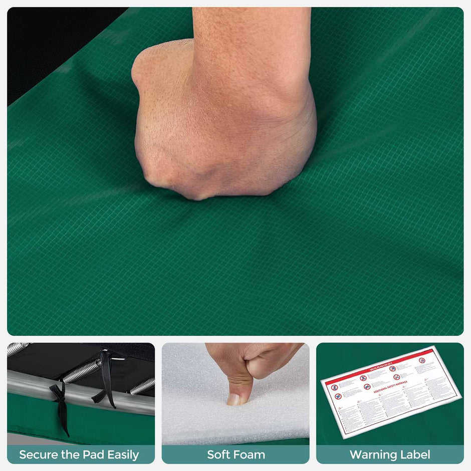 Trampoline Safety Protection Pad – UV-Resistant & Tear-Resistant – Green – Standard Size with Edge Protection