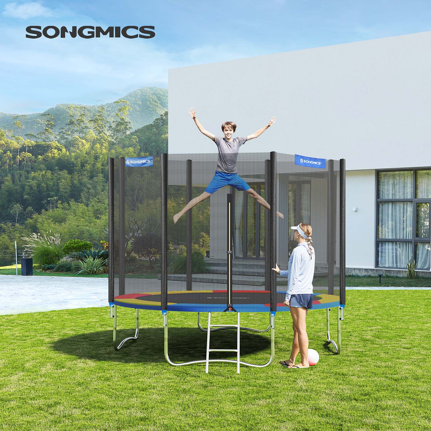 Trampoline Safety Pad – EPE Foam – Multi-Colour – 2.4m Diameter, Durable PVC Cover