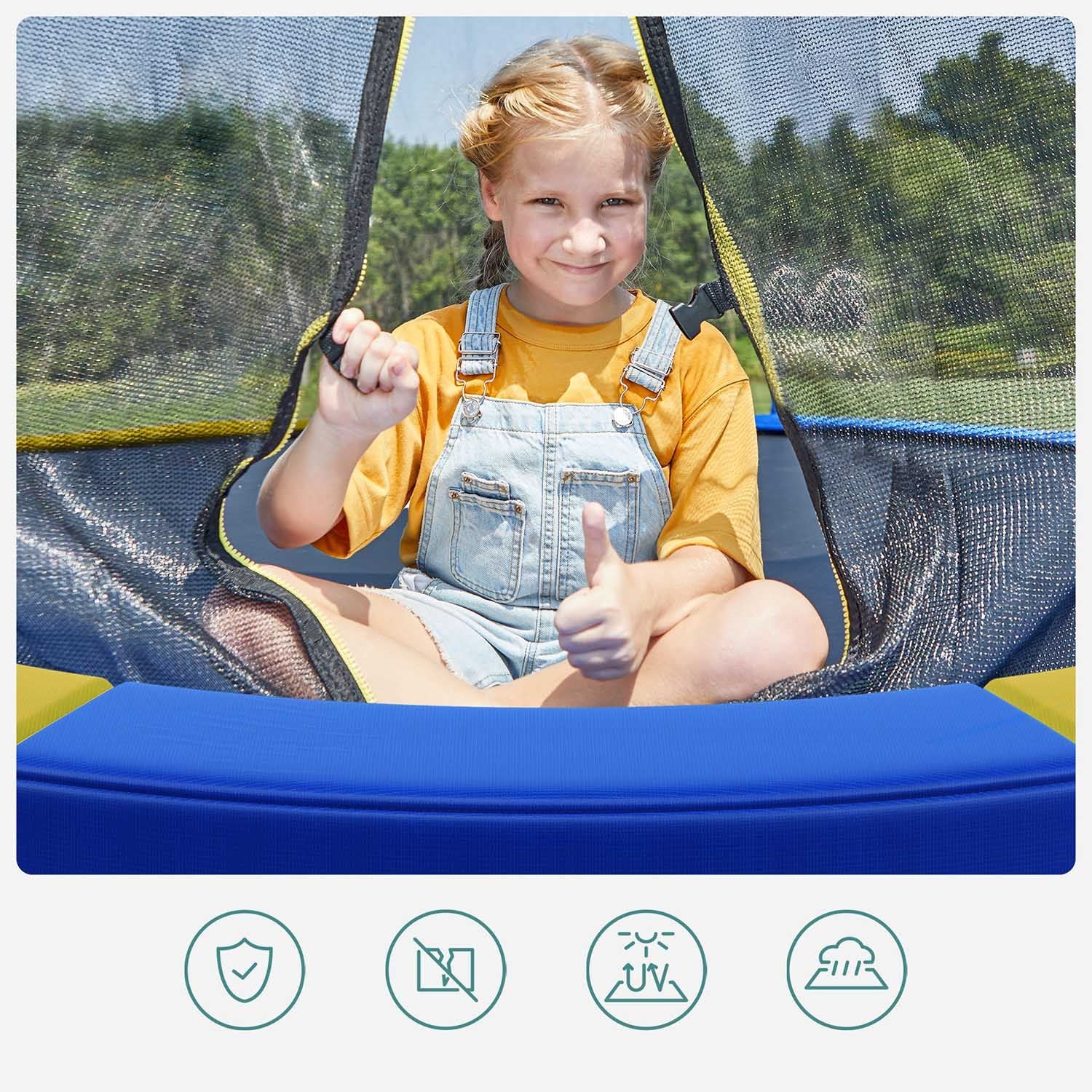Trampoline Safety Pad – EPE Foam – Multi-Colour – 2.4m Diameter, Durable PVC Cover