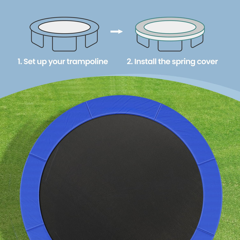 Trampoline Safety Pad – Heavy-Duty Material – Green – 8 ft Replacement Spring Cover and Edge Protection