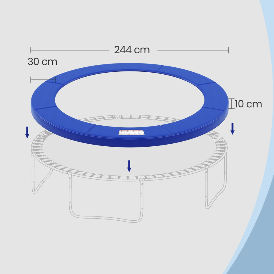 Trampoline Safety Pad – Heavy-Duty Material – Green – 8 ft Replacement Spring Cover and Edge Protection