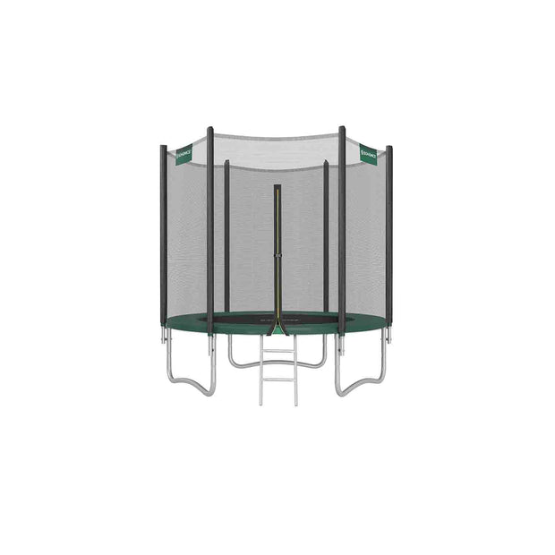 Trampoline – Dark Green – 10 ft – Complete Set with Safety Enclosure Net and Ladder