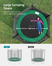 Trampoline – Dark Green – 10 ft – Complete Set with Safety Enclosure Net and Ladder