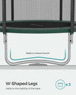 Trampoline – Dark Green – 10 ft – Complete Set with Safety Enclosure Net and Ladder