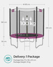 Trampoline – Steel – Pink – 6ft with Safety Enclosure Net