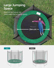 Trampoline – Steel – Dark Green – 10 ft with Safety Enclosure Net and Ladder