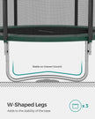 Trampoline – Steel – Dark Green – 10 ft with Safety Enclosure Net and Ladder