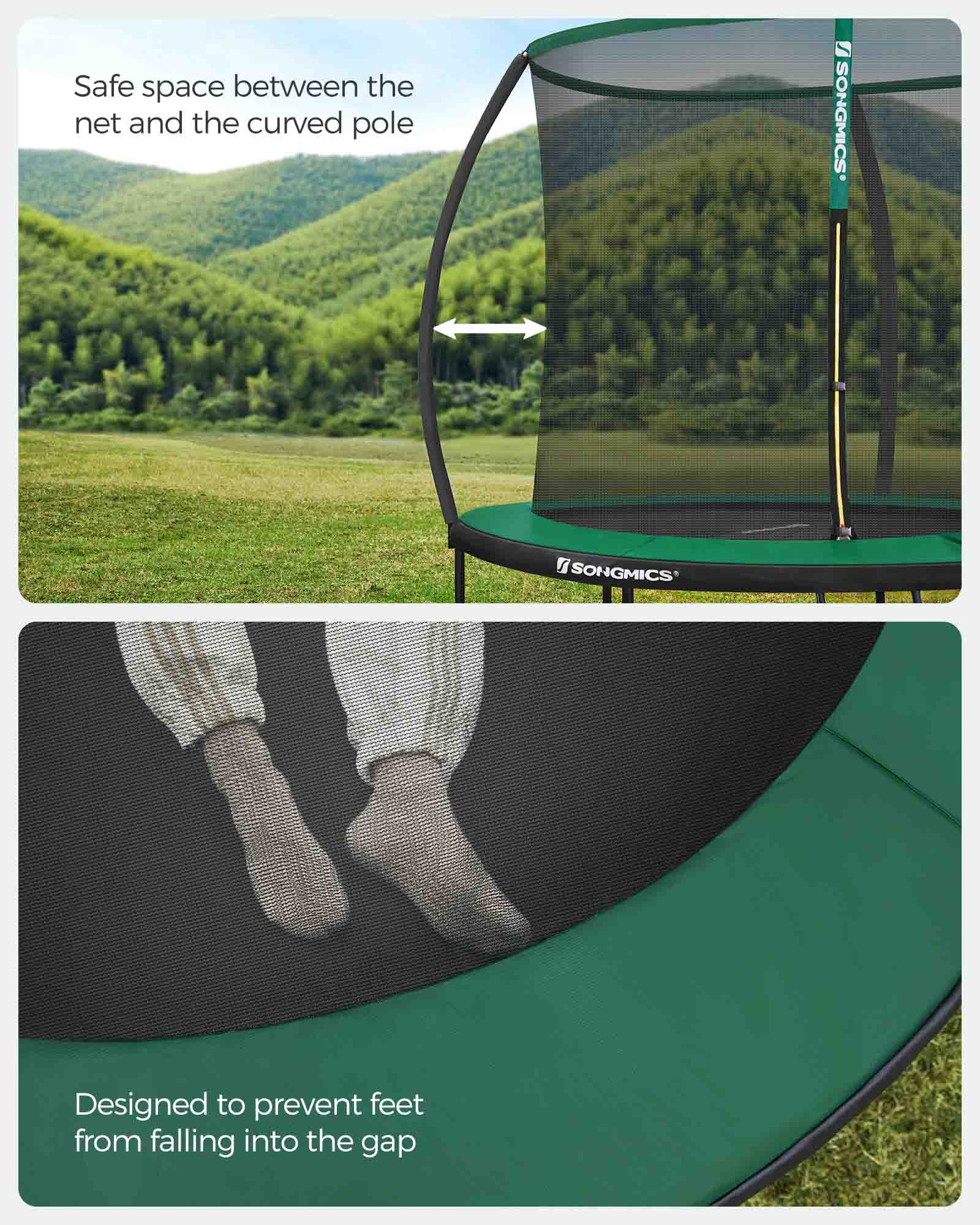 Trampoline – Metal – Blue – Safety Enclosure Net with TÜV Rheinland GS Certification 10 ft