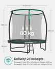 Trampoline – Metal – Blue – Safety Enclosure Net with TÜV Rheinland GS Certification 10 ft