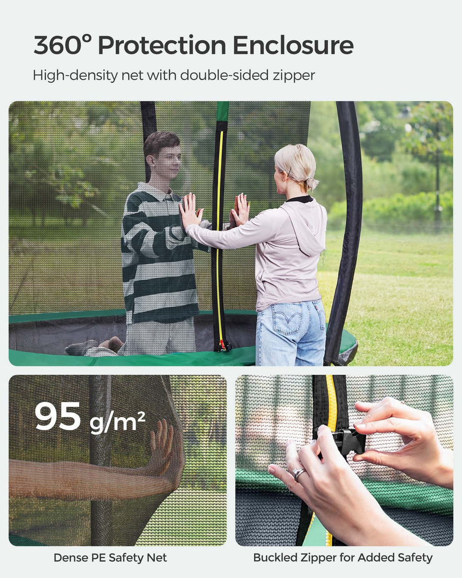 Trampoline – Metal – Blue – Safety Enclosure Net with TÜV Rheinland GS Certification 10 ft