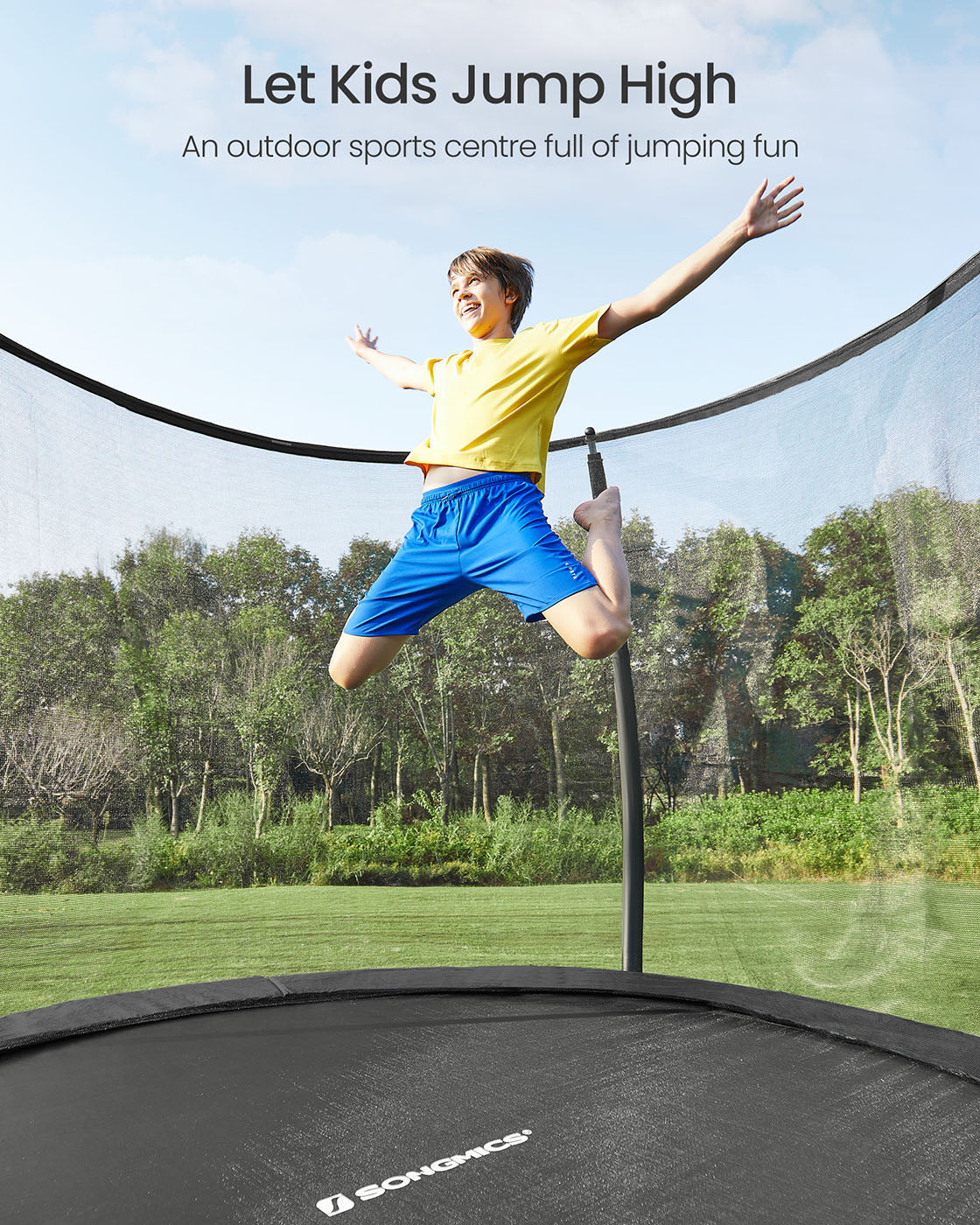 Round Trampoline – Steel – Multi-size – TÜV-Certified with Complete Safety Kit (Net, Ladder, Pads, Cover) for Outdoor Use