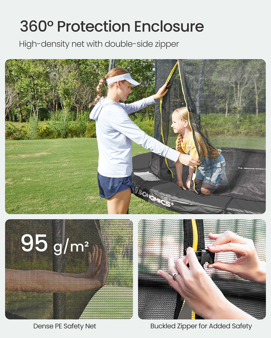 Round Trampoline – Steel – Multi-size – TÜV-Certified with Complete Safety Kit (Net, Ladder, Pads, Cover) for Outdoor Use
