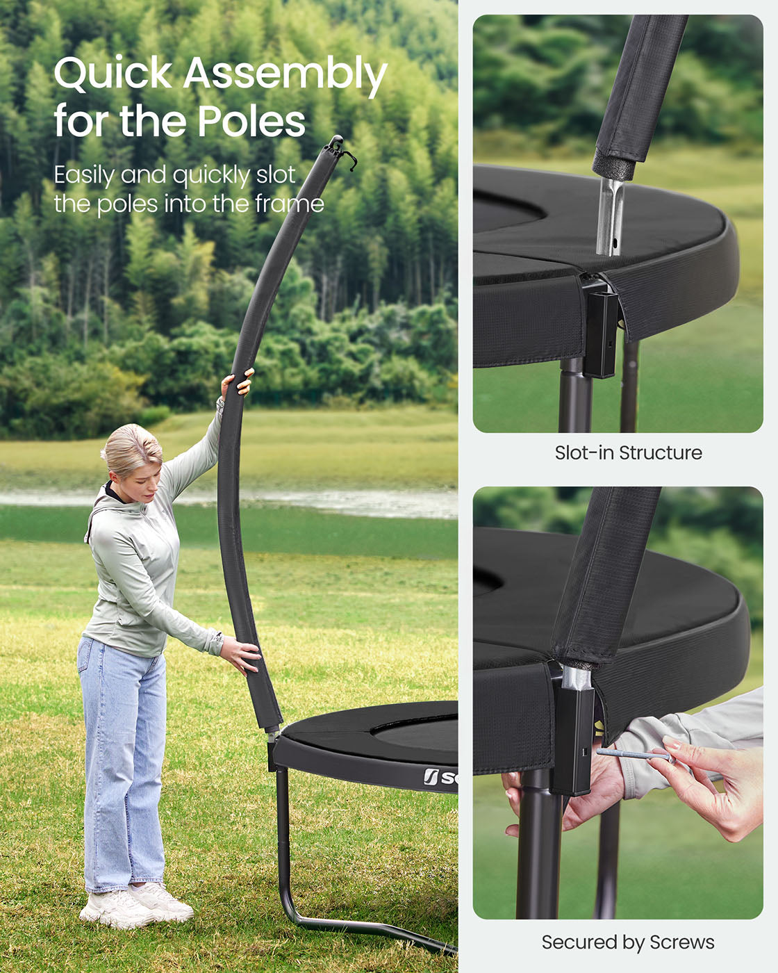 Round Trampoline – Steel – Multi-size – TÜV-Certified with Complete Safety Kit (Net, Ladder, Pads, Cover) for Outdoor Use