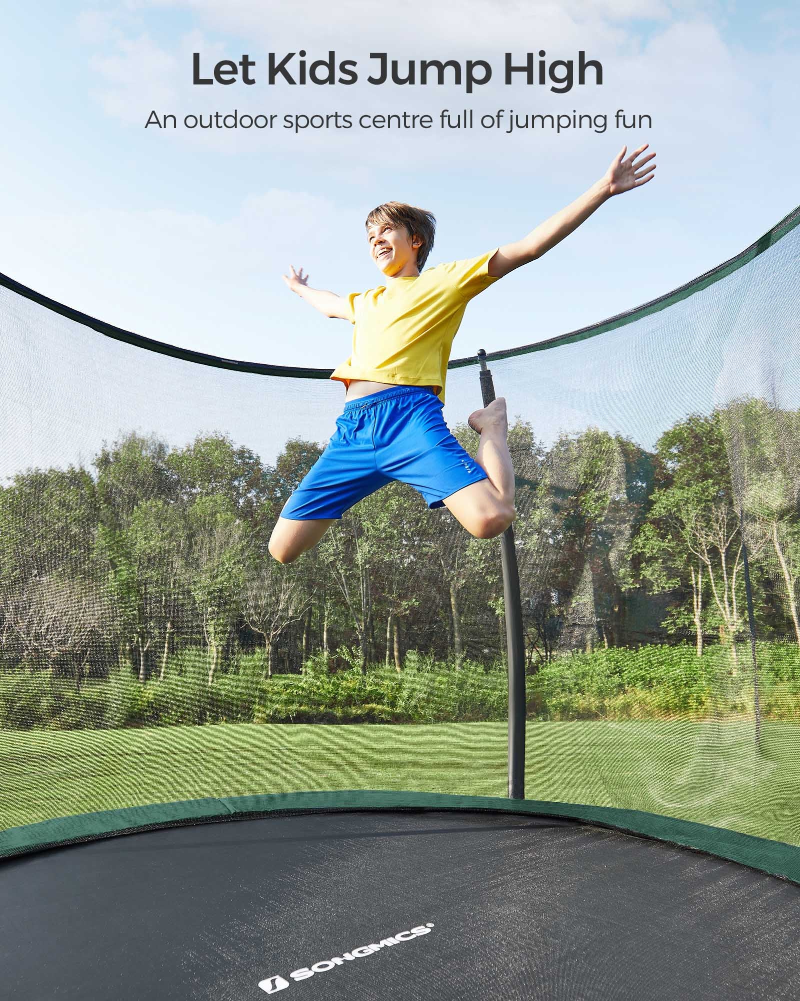 Trampoline – Metal – Round – With Safety Net and Ladder