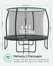 Trampoline – Metal – Round – With Safety Net and Ladder