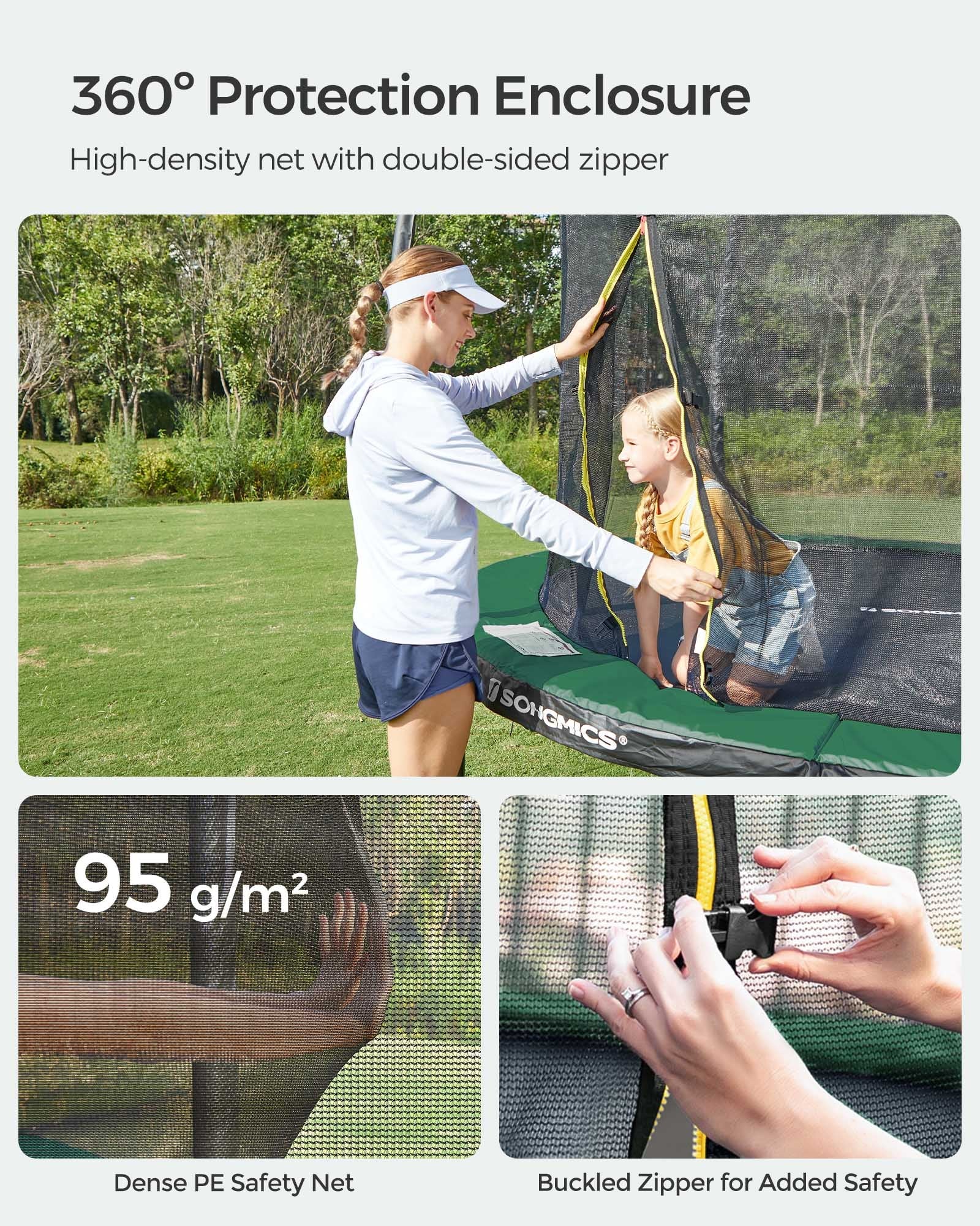 Trampoline – Metal – Round – With Safety Net and Ladder