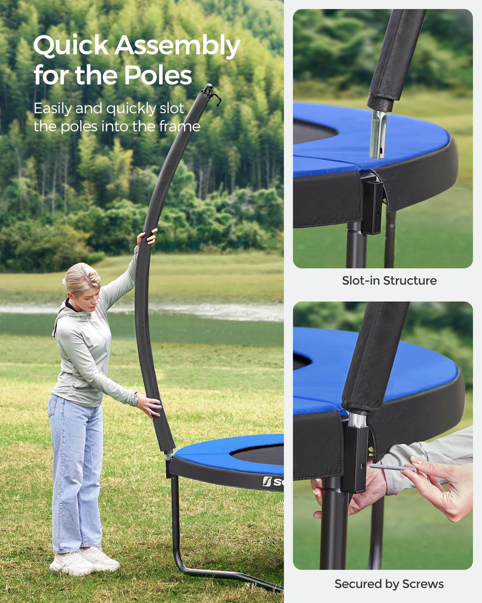 Garden Trampoline – Metal – Round – 10ft with Safety Net and Ladder