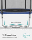 Trampoline – Fabric and Metal – Blue – Complete Set with Safety Enclosure and Ladder, TÜV Certified, 10 FT