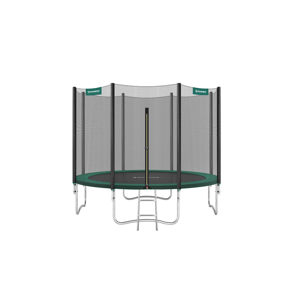 Trampoline – Metal – Multi-color – 10ft with Safety Enclosure and Ladder