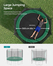 Trampoline – Steel – Blue – 10 ft with Enclosure Net, Safety Pad, and Ladder