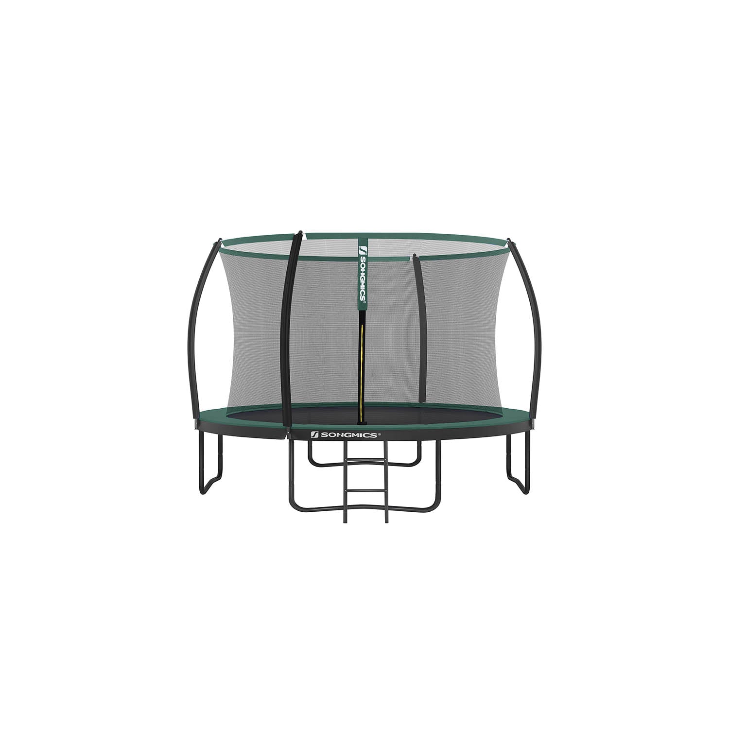 Round Trampoline – Steel – Multi-Color – Includes Safety Net, Ladder, and Padded Arch Poles