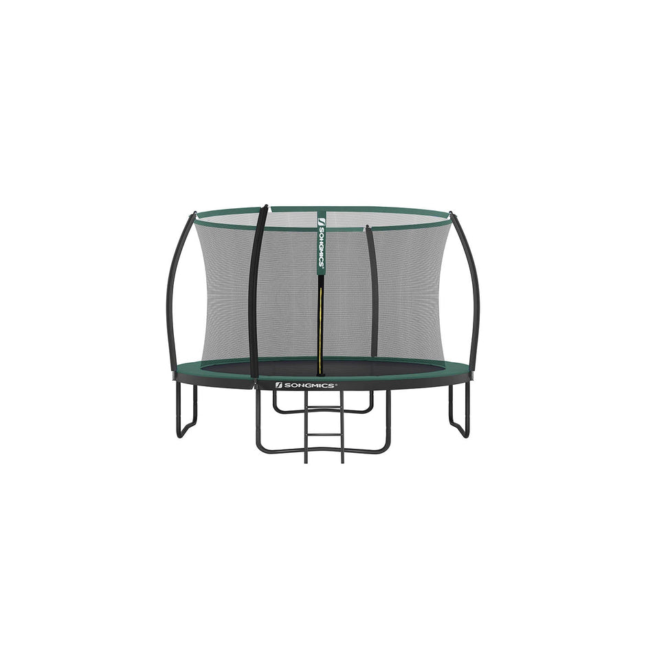 Round Trampoline – Steel – Multi-Color – Includes Safety Net, Ladder, and Padded Arch Poles