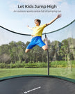 Round Trampoline – Steel – Multi-Color – Includes Safety Net, Ladder, and Padded Arch Poles