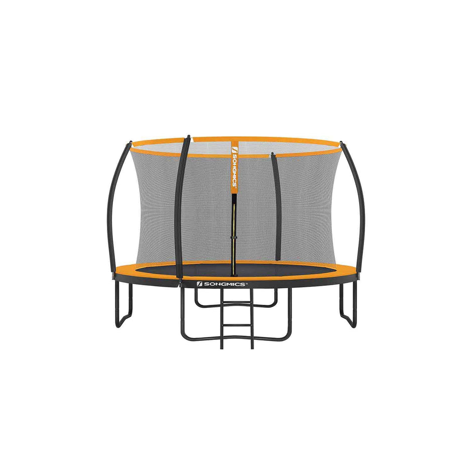 Kids Trampoline – Steel – Black and Blue – 12 ft with Safety Net and Safety Pad